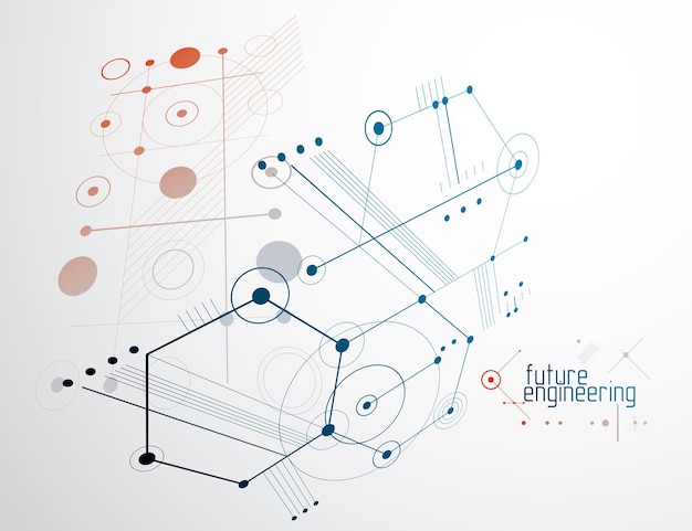 Futuristische abstracte vector technische achtergrond. Machinebouw behang.