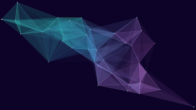 Futuristische bewegende golf Digitale achtergrond met bewegende gloeiende deeltjes en lijnen Big data visualisatie Vector illustratie