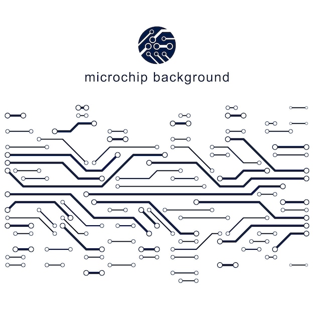 Vector futuristische cybernetische regeling, moederbord vectorillustratie. digitaal element, printplaat. technologie innovatie abstracte achtergrond