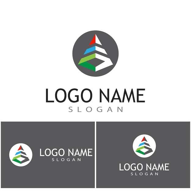 Futuristische driehoeksketting logo-ontwerpinspiratie