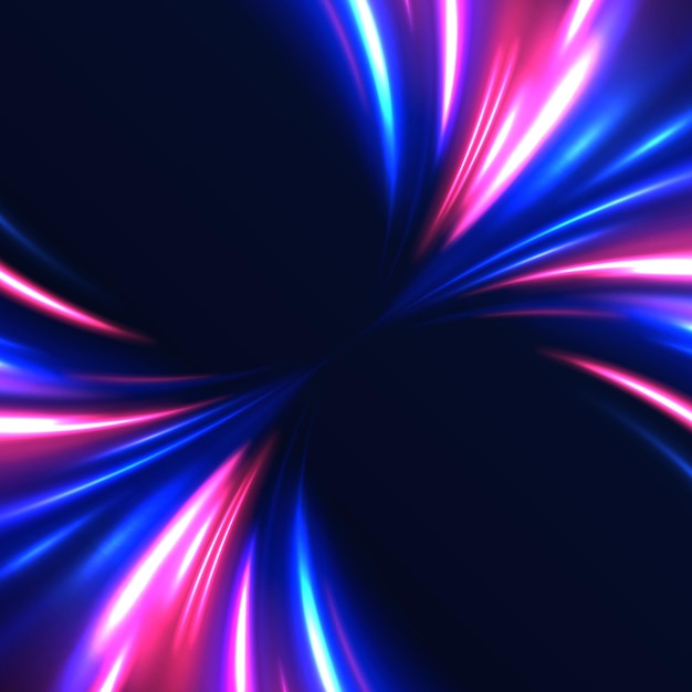Futuristische dynamische bewegingstechnologie blauwe gloeiende lijnen luchtstroom effect Racing cars dynamische flits
