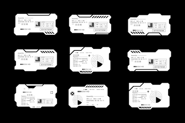 Futuristische frame tech hud interface grafisch ontwerp sjablonen