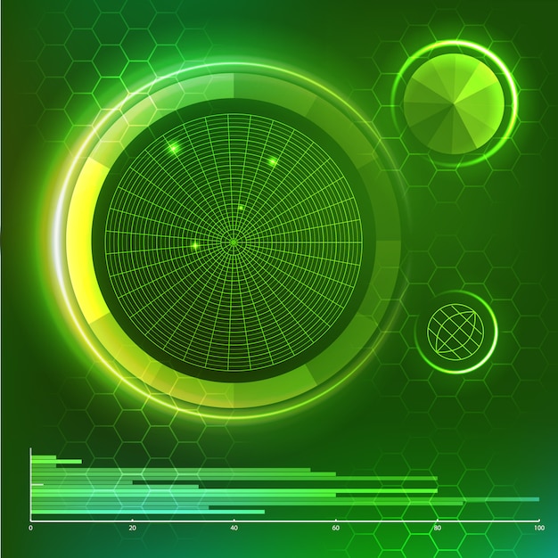 Futuristische gebruikersinterface. groene hud-elementen instellen. vector