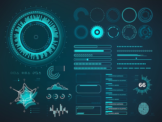 Vector futuristische gebruikersinterface hud. infographic vectorelementen