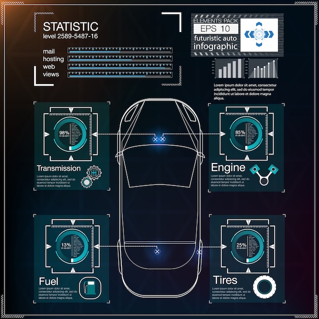 Futuristische gebruikersinterface. HUD UI.