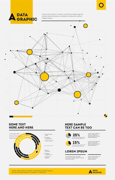 Vector futuristische infographic informatie-esthetisch ontwerp complexe data-threads grafische visualisatie