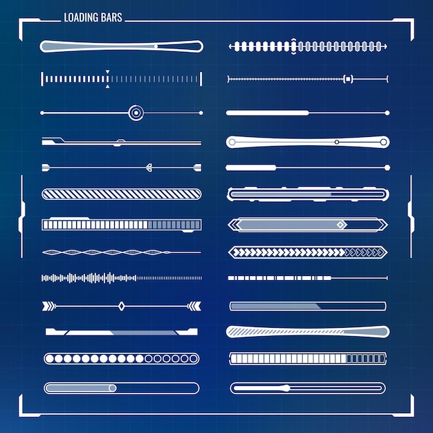 Futuristische laadbalken set