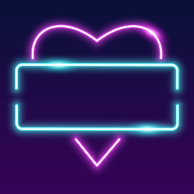 Futuristische liefde Neon framerand blauwe en roze neon gloeiende achtergrond