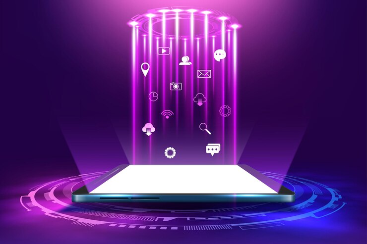 Vector futuristische mobiele telefoon vectorillustratie