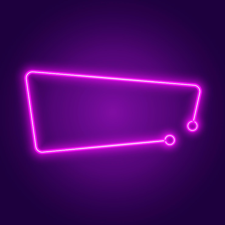 Vector futuristische neon framerand paarse neon gloeiende achtergrond