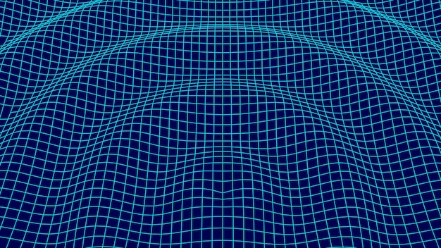 Futuristische raster achtergrond Abstract vector wireframe landschap Digitale achtergrond met verbonden blauwe lijnen Vector illustratie