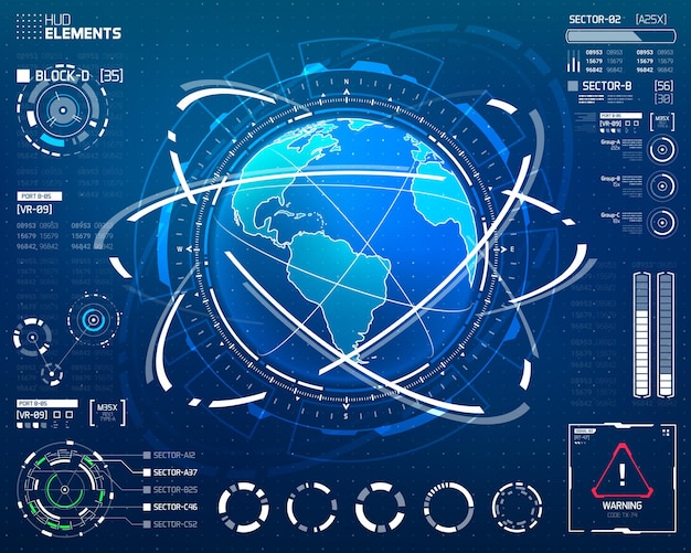 Futuristische scifi hud-elementenset