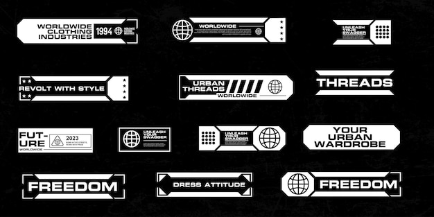 Futuristische streetwear cyberpunk element grafische vector ontwerp sjabloon