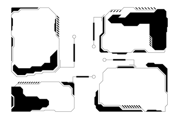 Futuristische Tech HUD Frames stellen digitale interface grenzen elementen