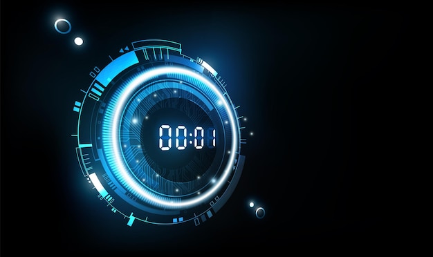 Futuristische technologie achtergrond met digitale nummer timer in perspectief weergave countdown concept