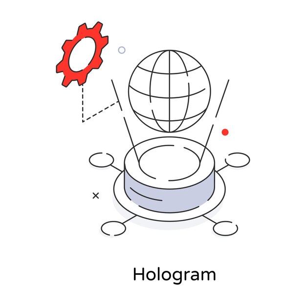 Futuristische technologie, isometrisch icoon van hologram