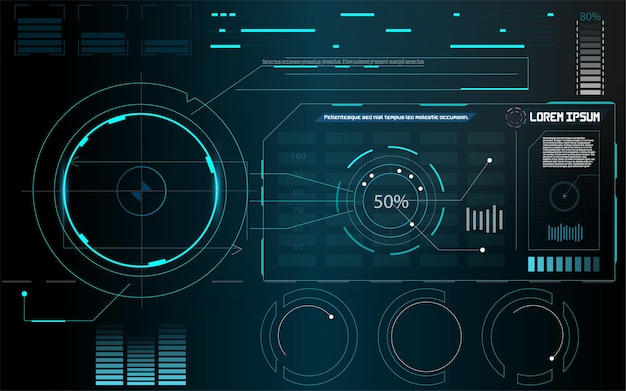 Futuristische vector hud interface schermontwerp. digitale call-outs titels. hud ui gui futuristische gebruiker i