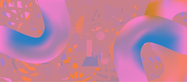 Fuzzy and vague background with abstract and undefined 3d shapes