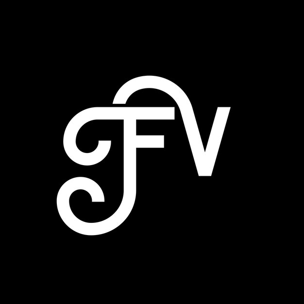 Vector fv letter logo design on black background fv creative initials letter logo concept fv letter design fv white letter design on black background f v f v logo