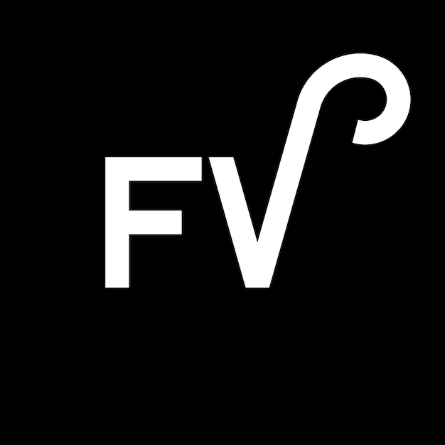 Vector fv letter logo design on black background fv creative initials letter logo concept fv letter design fv white letter design on black background f v f v logo