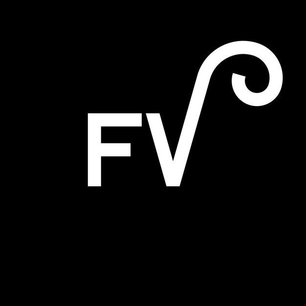 Vector fv letter logo design on black background fv creative initials letter logo concept fv letter design fv white letter design on black background f v f v logo