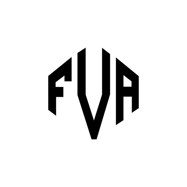 벡터 다각형 모양의 fva 글자 로고 디자인 (fva 다각형 및 큐브 모양 로고 디자인) fva 육각형 터 로고 템플릿 (백색과 검은색 fva 모노그램 비즈니스 및 부동산 로고)