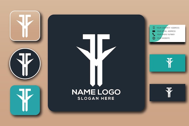 Vector fvf monogram logo sjabloon kleur bewerkbaar