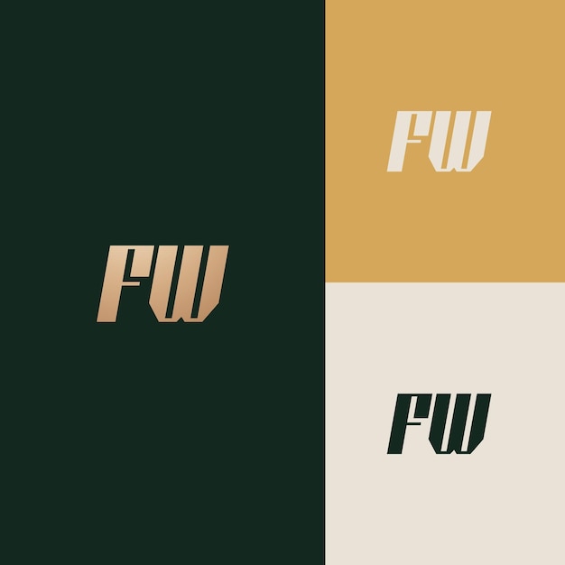 Fw logo ontwerp vector afbeelding