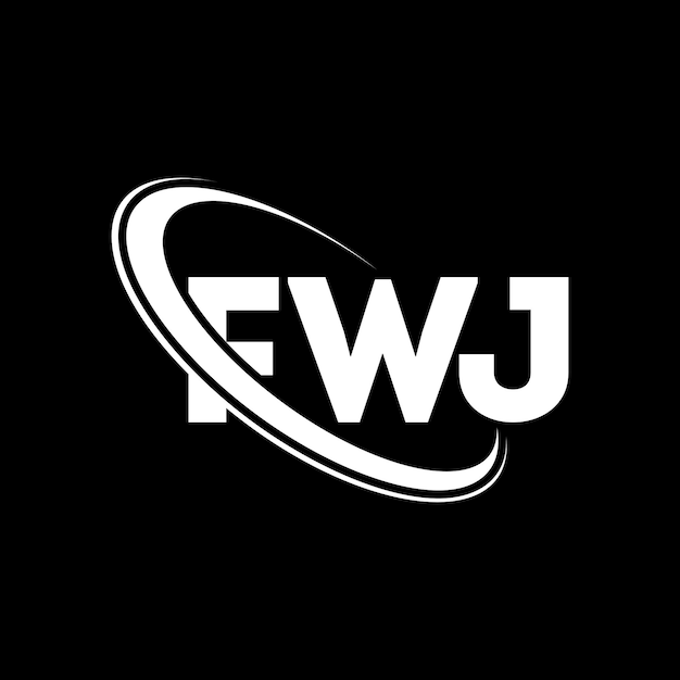 FWJのロゴFWJの文字FWLの文字LogoのデザインFWCのロゴは円と大文字のモノグラムで結びついている FWCのタイポグラフィーはテクノロジービジネスと不動産ブランドのためのものです