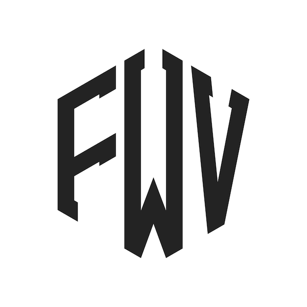 FWV ロゴデザイン イニシャルレター FWV モノグラム ロゴは六角形を使用しています