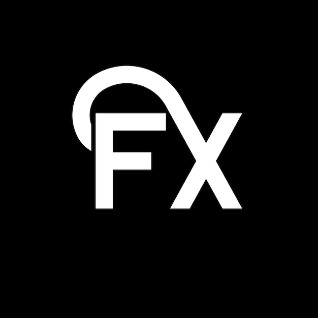Вектор Дизайн логотипа с буквой fx на черном фоне дизайн логотипа с буквами fx на чёрном фоне