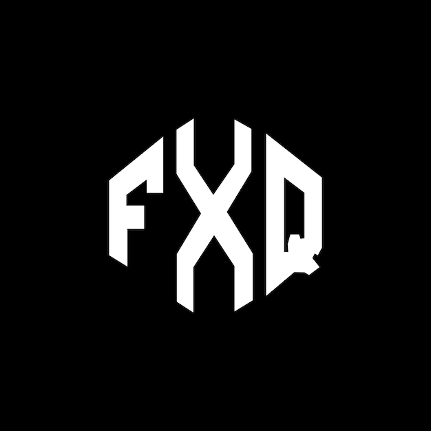 Vettore design del logo di lettera fxq con forma di poligono fxq poligono e forma di cubo design del logo fxq esagono modello di logo vettoriale colori bianco e nero fxq monogramma business e logo immobiliare