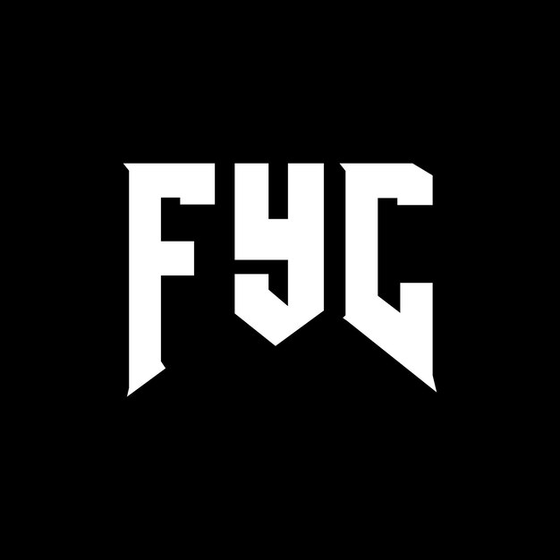 FYCのロゴデザイン 黒と白の色の組み合わせ FYCロゴ ベクトル FYCデザイン FYCアイコン FYCアルファベット FYCタイポグラフィー ロゴデザイン