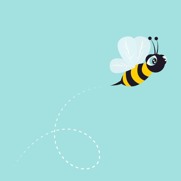 Vector fying bumble bee