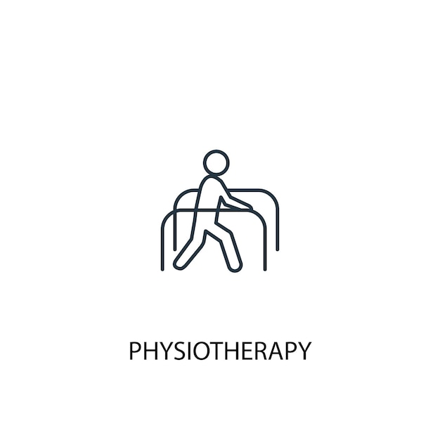 Fysiotherapie concept lijn pictogram. eenvoudige elementenillustratie. fysiotherapie concept schets symbool ontwerp. kan worden gebruikt voor web- en mobiele ui/ux