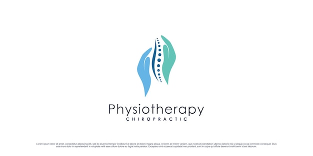 Fysiotherapie logo-ontwerp voor gezondheidszorg en medisch met creatief modern concept Premium Vector