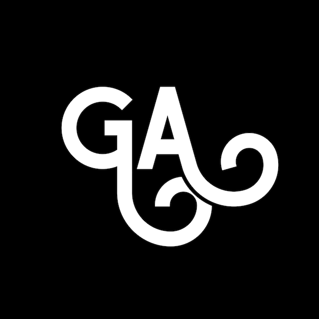 G.A. logo-ontwerp op zwarte achtergrond G. A. creatieve initialen letter logo-concept G. letterontwerp G. G. wit letterontwerp op zwart achtergrond G A g a logo