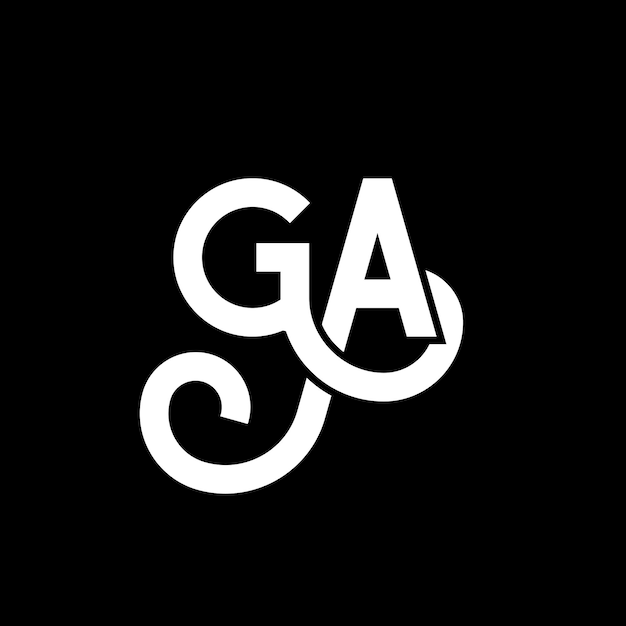 G.A. logo-ontwerp op zwarte achtergrond G. A. creatieve initialen letter logo-concept G. letterontwerp G. G. wit letterontwerp op zwart achtergrond G A g a logo