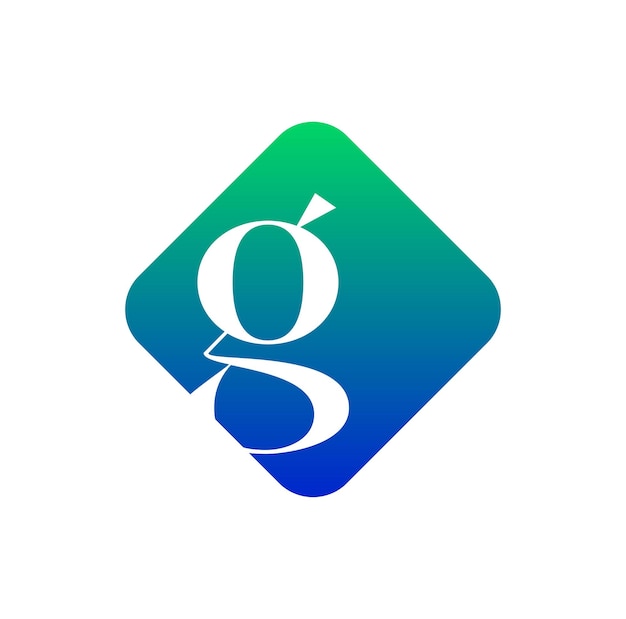 G brand name initial letters icon with square shape