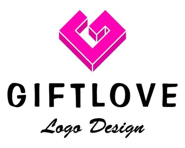 G brief monogram liefde logo ontwerp.