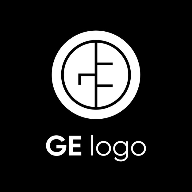 Vector g and e logo design vector