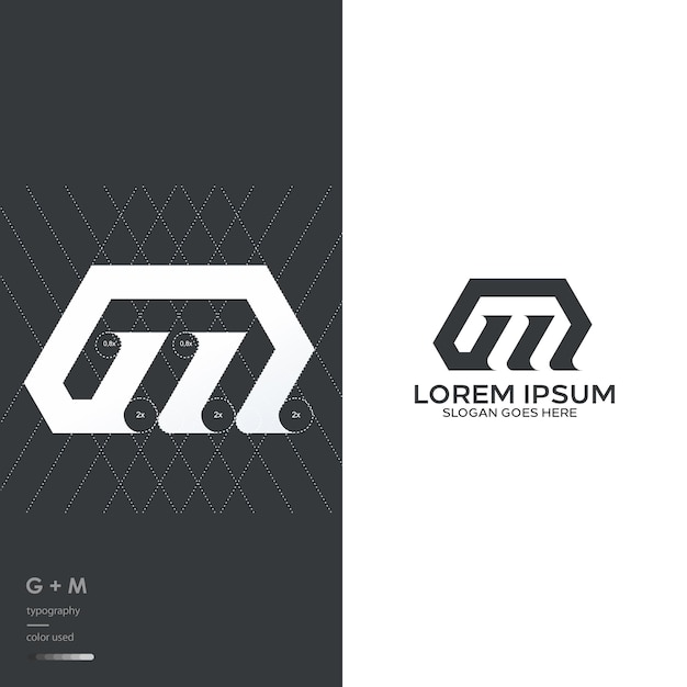 Vector g en m monogram logo