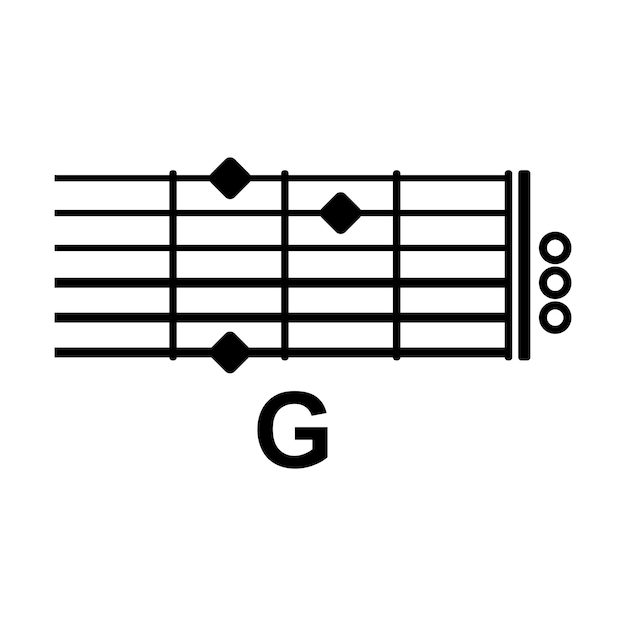 Vector g guitar chord icon basic guitar chord vector illustration symbol design