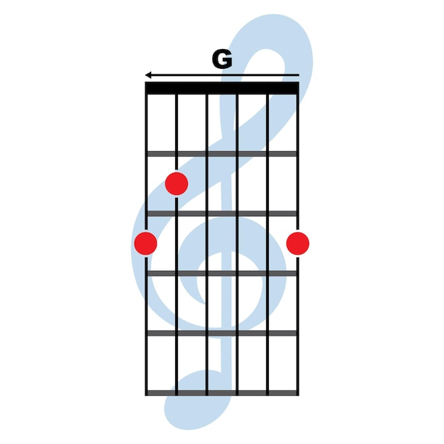 Vector g guitar chord icon