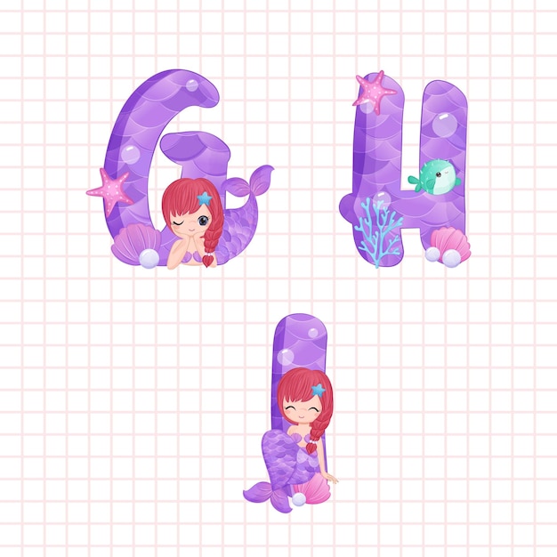 g h i letter set alphabet letters vector illustration