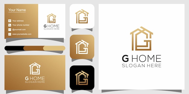 G home logo design and business card