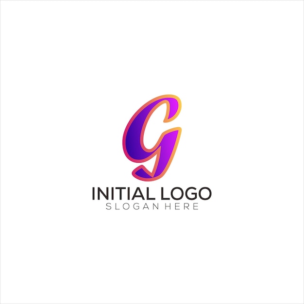 G initial logo gradient colorful design icon