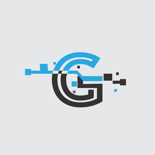 Vector g initiële tech logo vector