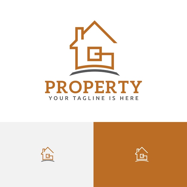 G Letter House Home Line Property Onroerend goed Monoline-logo