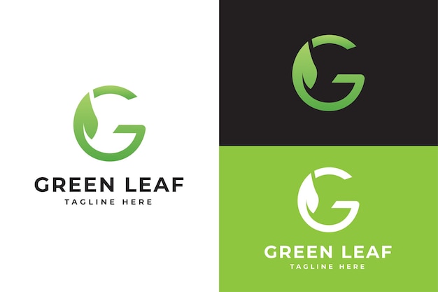 Vector g letter leaf logo design abstract colorful letter logo template